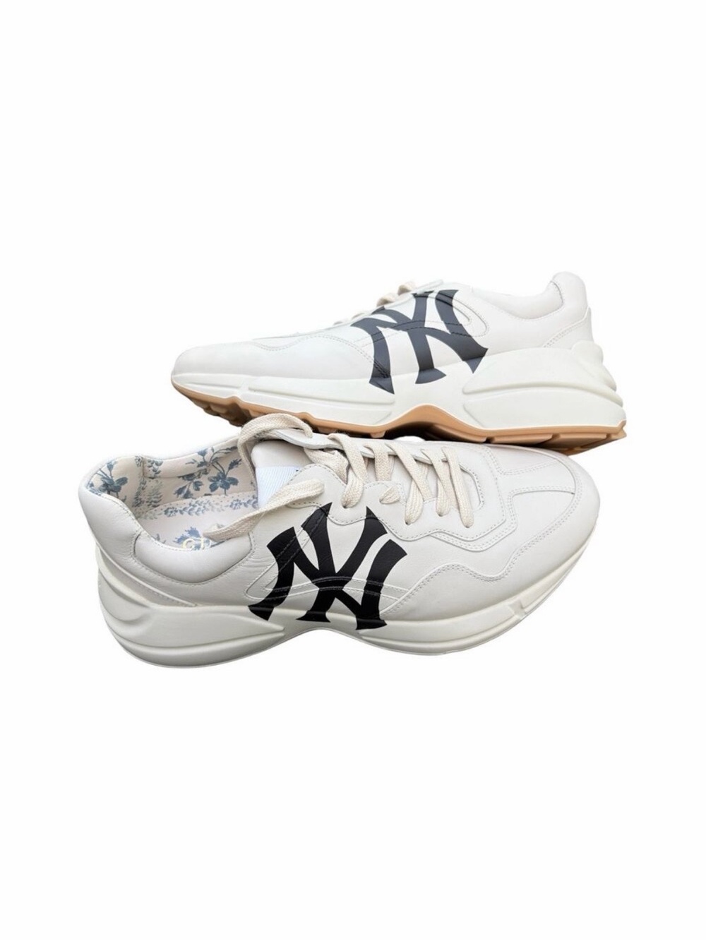 Gucci Rhyton x New York Yankees Ivory Leather Sneakers Men’s 9.5 New Unworn +COA